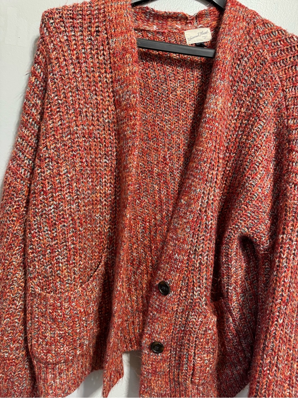 Universal Thread Marled Rust Orange Open-Front Cardigan - Picture 6 of 6